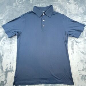 Scott Barber Mens Performance Polo Shirt Navy Blue Stretch Golf Top Small A26A